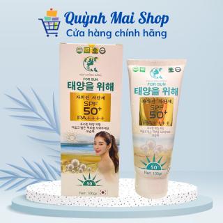 Kem chống nắng For Sun Cream SPF 50+ PA++++ 100ml Hàn Quốc, Kem chống nắng bảo vệ da trước tia UV, giúp dưỡng ẩm, dưỡng da, trắng mịn, sáng da, mờ nám, tàn nhang, dành cho mọi loại da