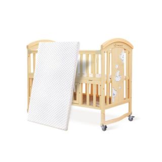 Nôi gỗ cho bé 6 chế độ Chilux Peace – Natural + nệm xơ dừa