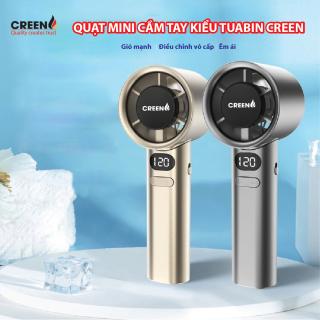 Quạt tích điện mini cầm tay Creen CR-TB24, 120 cấp độ điều chỉnh gió, sạc nhanh 30 phút sử dụng đến 8H