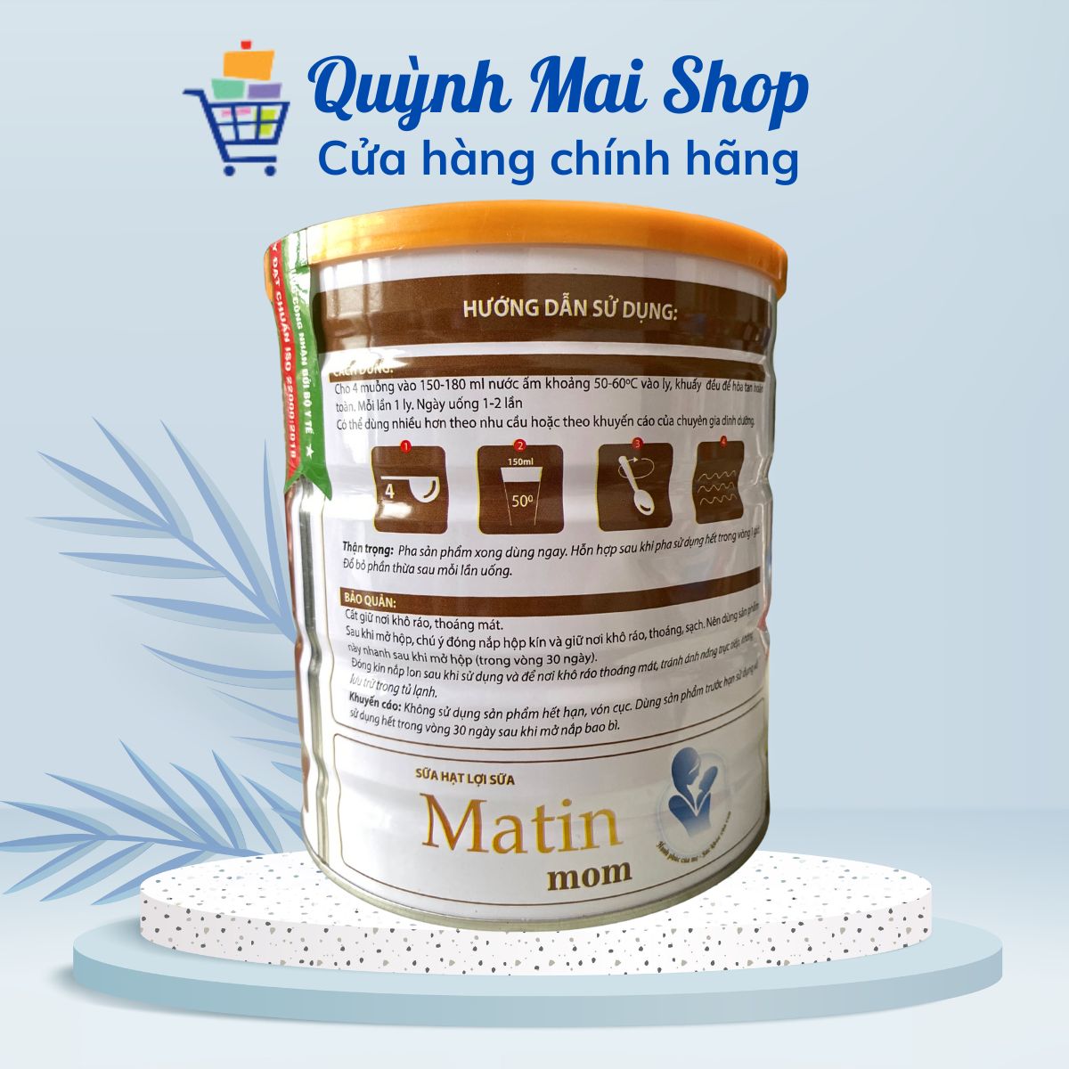 Sữa hạt lợi sữa Matin Mom hương ngũ cốc giúp tăng cường hấp thu chất dinh dưỡng, tăng sức đề kháng, lợi sữa - Hộp 650g