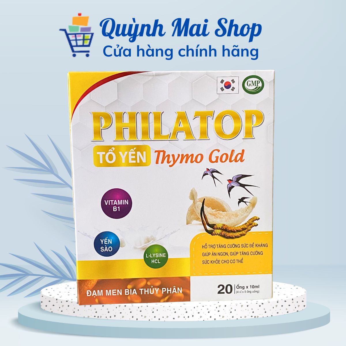 Philatop Tổ Yến sào Thymo Gold hỗ trợ nâng cao sức đề kháng, tăng cường tiêu hóa, ăn ngon - Hộp 20 ống x 10ml