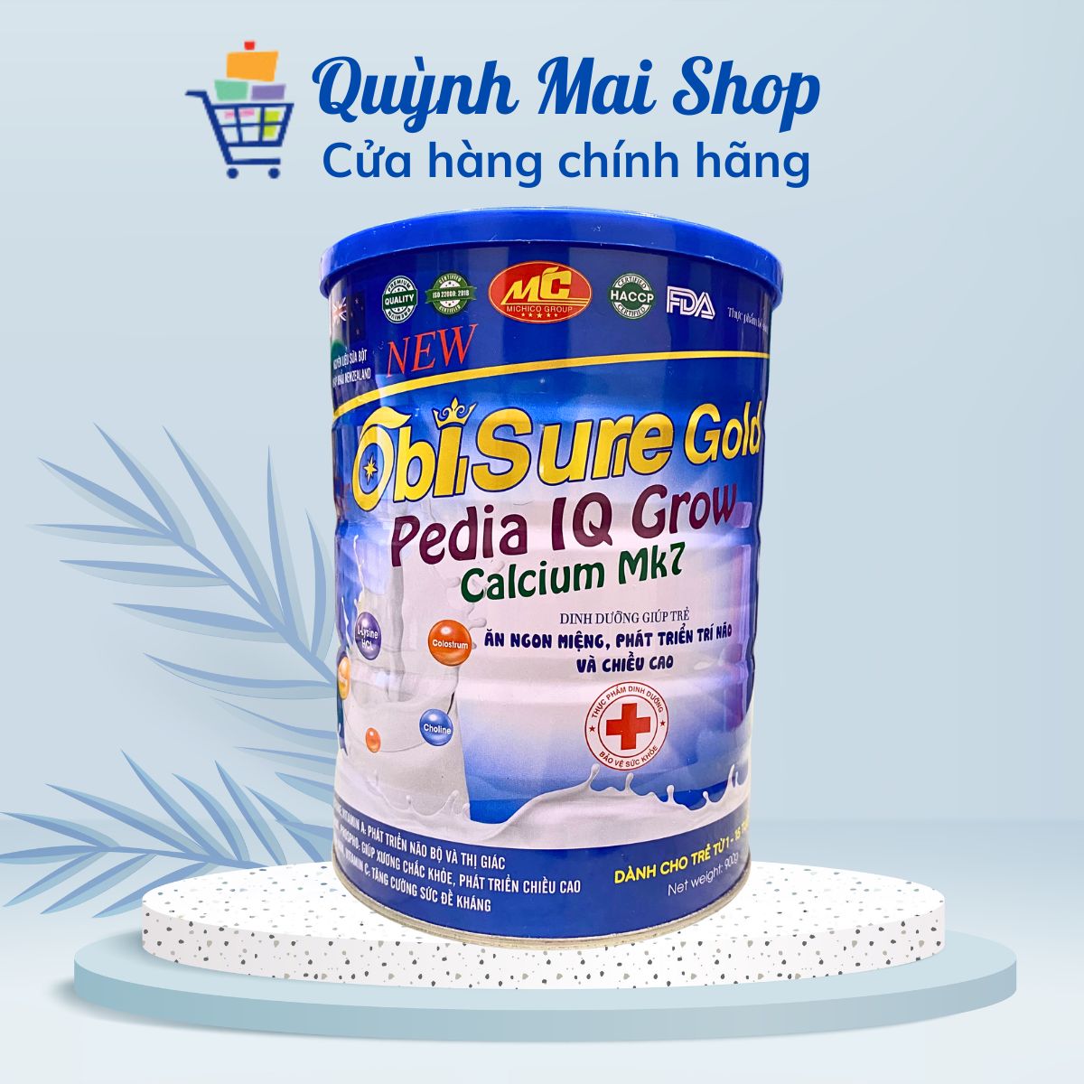 Sữa bột New Obisure Gold Pedia IQ Grow giúp trẻ từ 1-15 tuổi ăn ngon, phát triển trí não, chiều cao, tăng đề kháng - Hộp 900g