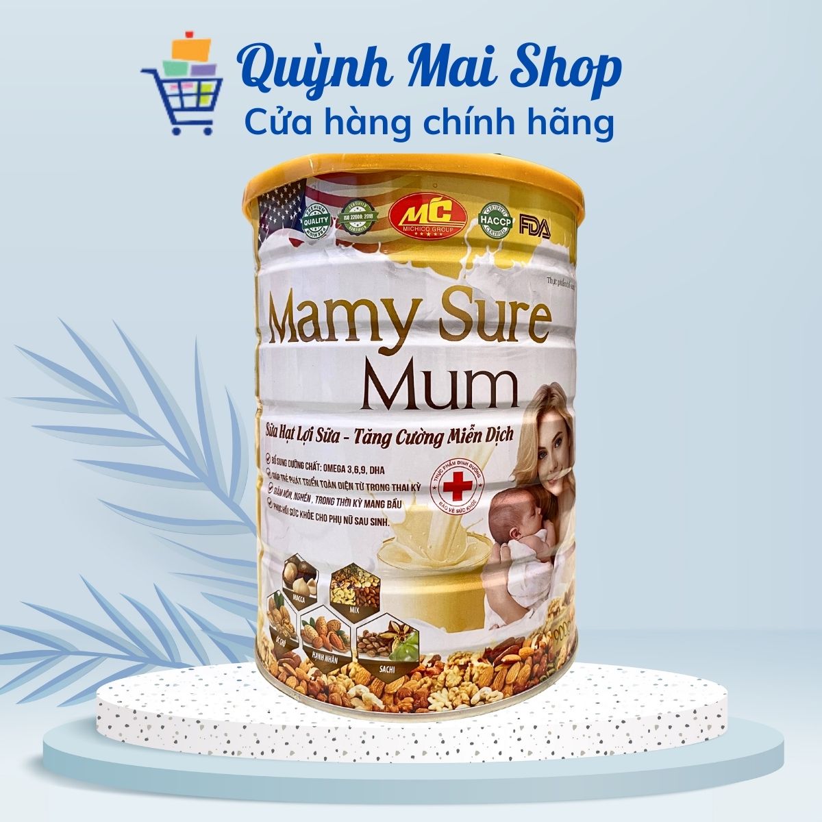 Sữa hạt lợi sữa Mamy Sure Mum giúp trẻ phát triển toàn diện từ trong thai kỳ, giảm nôn, nghén, phục hồi sau sinh - Hộp 900g