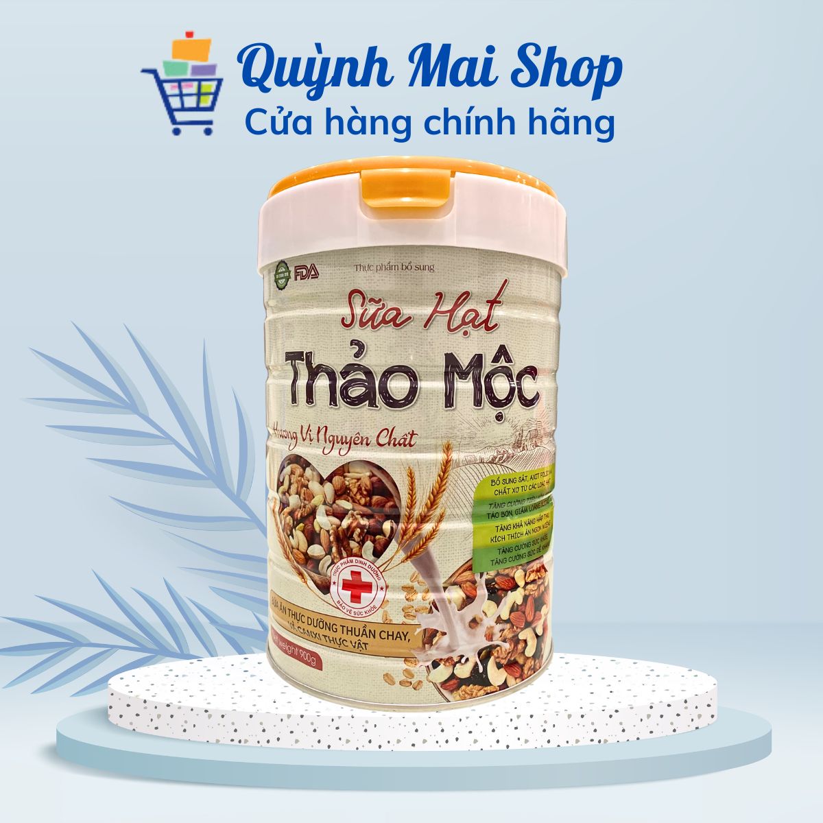 Sữa hạt Thảo mộc thuần chay hương vị nguyên chất giúp tăng sức đề kháng, tốt cho xương khớp, tiêu hóa - Hộp 900g