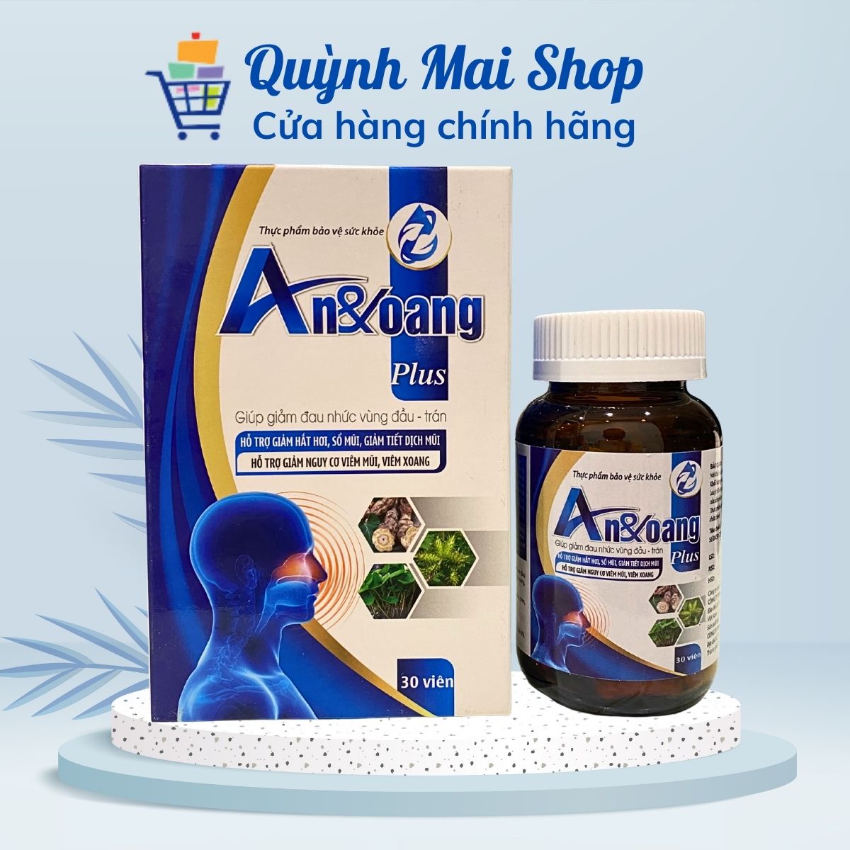 Viên uống An xoang Plus giúp giảm hắt hơi, sổ mũi, viêm mũi, viêm xoang - Hộp 30 viên