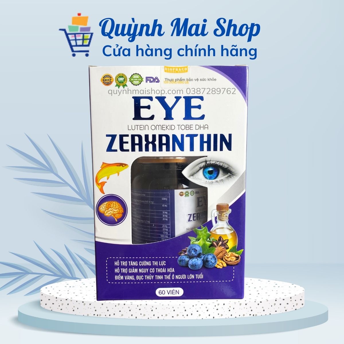 Viên uống bổ mắt EYE LUTEIN 60 viên tăng cường thị lực, giảm khô mắt, giảm nguy cơ thoái hóa điểm vàng