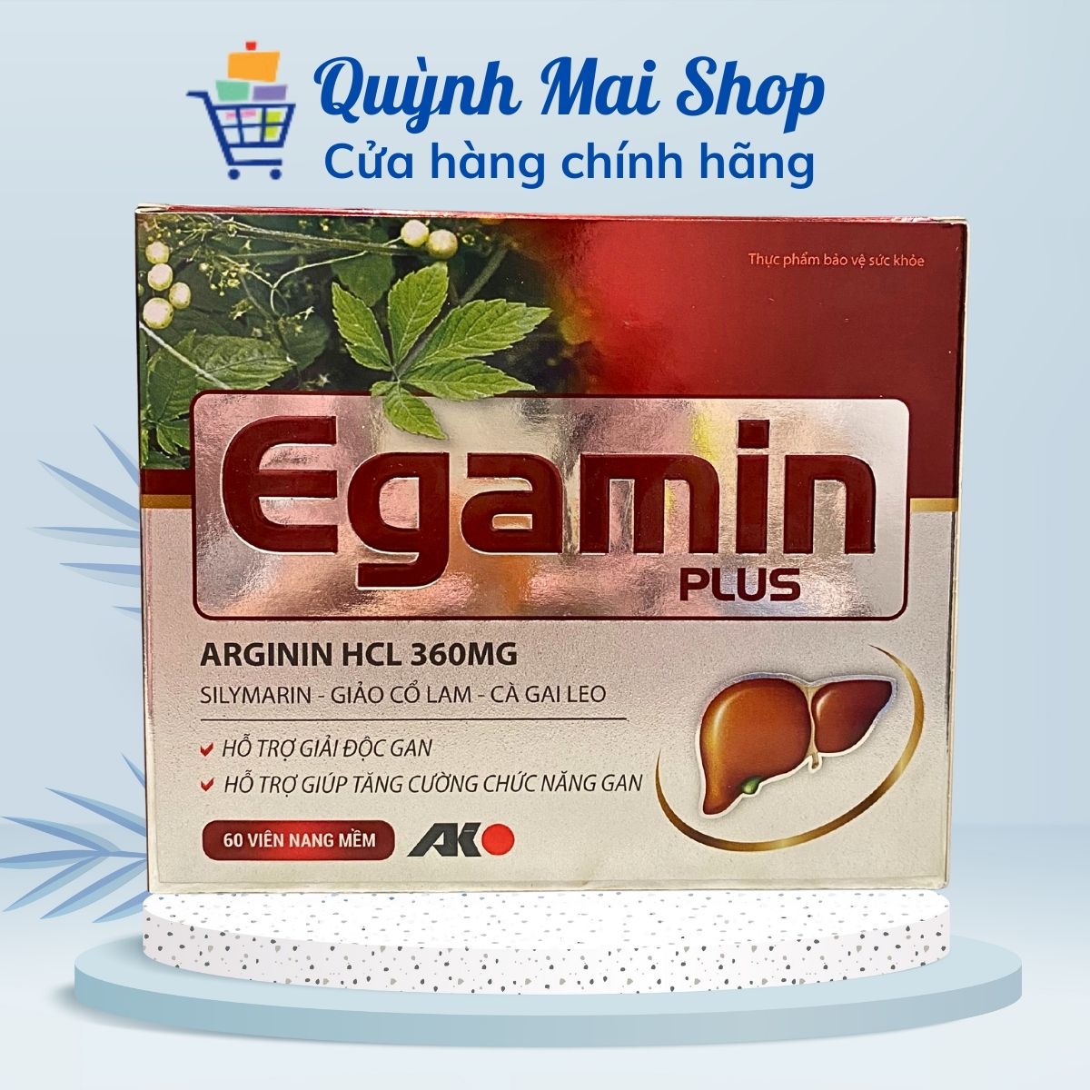 Viên uống Egamin plus hỗ trợ giải độc gan, tăng cường chức năng gan - Hộp 60 viên nang mềm