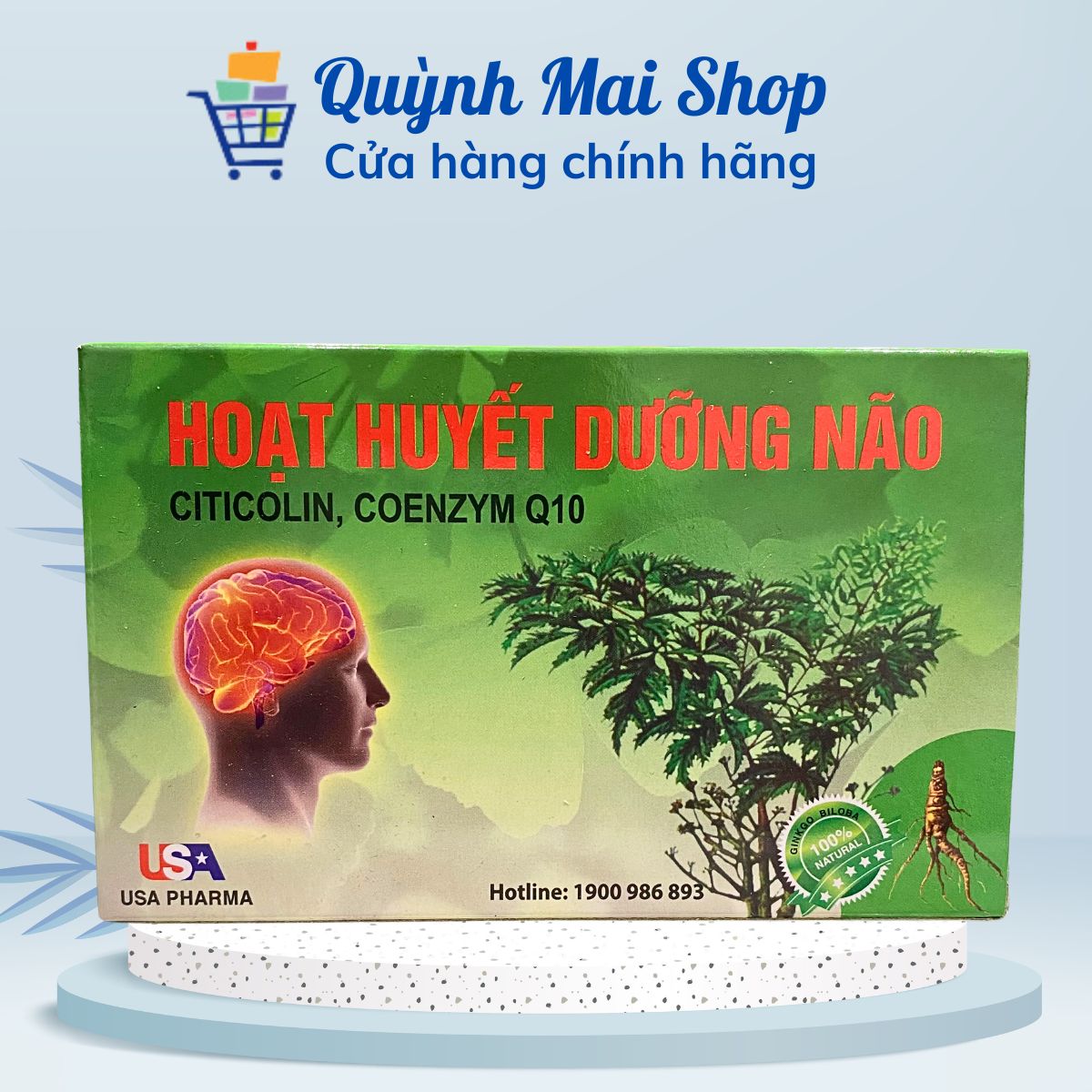 Viên uống Hoạt huyết dưỡng não Citicolin giúp hoạt huyết, tăng cường tuần hoàn máu não - Hộp 5 vỉ x 20 viên