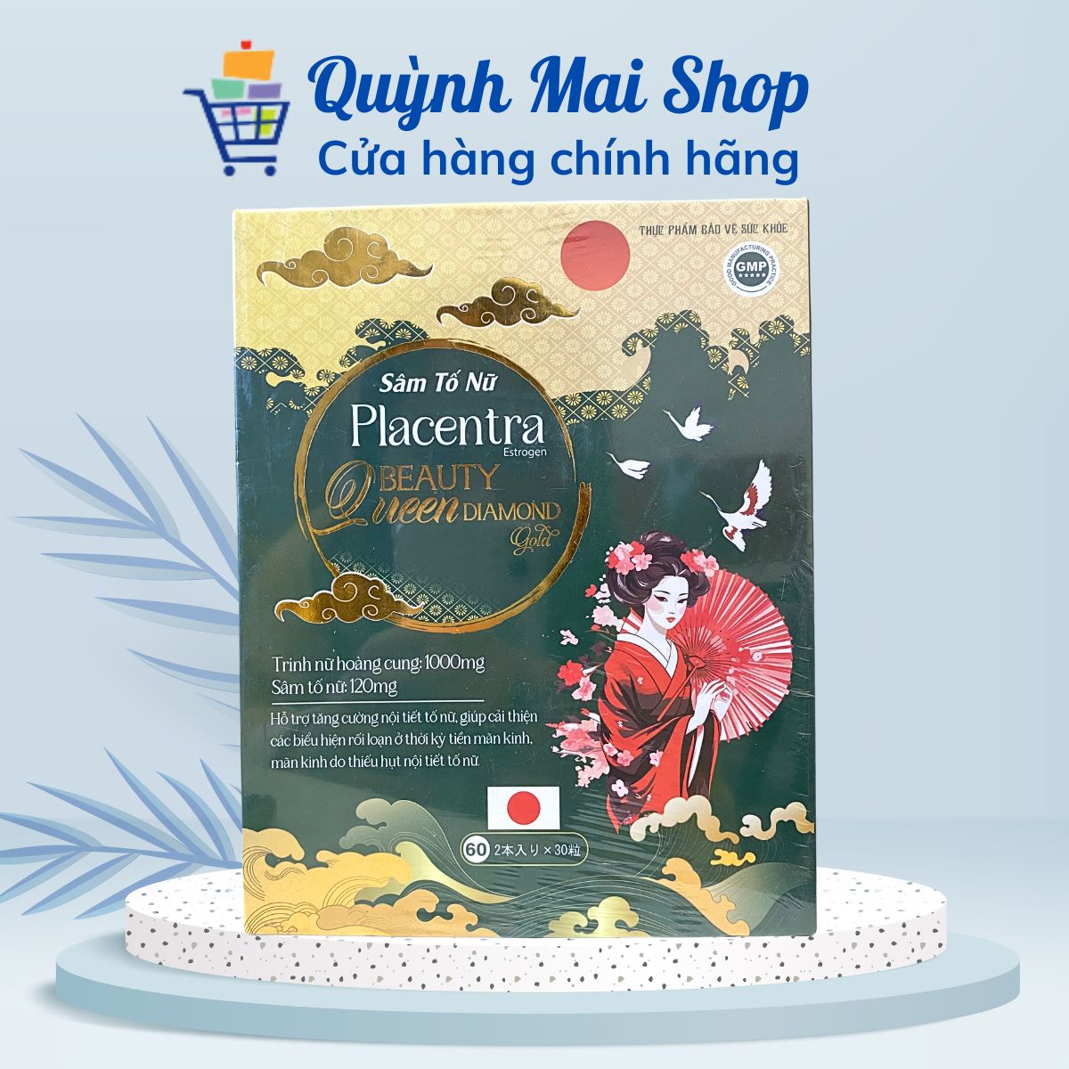 Viên uống nội tiết tố nữ Sâm tố nữ Placentra Estrogen Beauty Queen Diamond hỗ trợ tăng cường nội tiết tố nữ - Hộp 60 viên